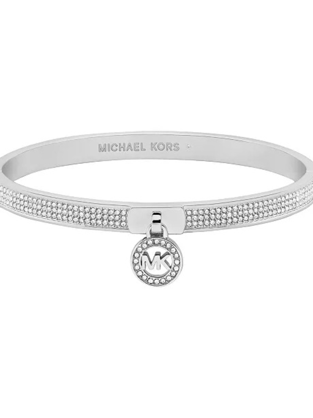 Michael Kors Pavé Logo Silver-Tone Bangle Bracelet - Picture 6 of 6
